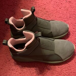 Puma Green and Pink High-Top Sneakers